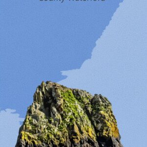 Modern art print of The Copper Coast sea stack in County Waterford Ireland